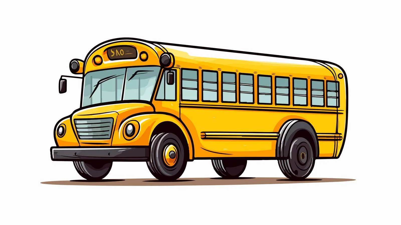 Vintage Yellow School Bus Illustration — free download from Dotvec
