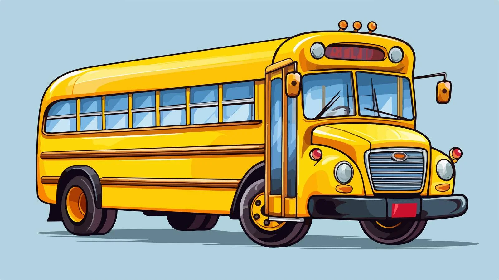 Retro Yellow School Bus Illustration — free download from Dotvec