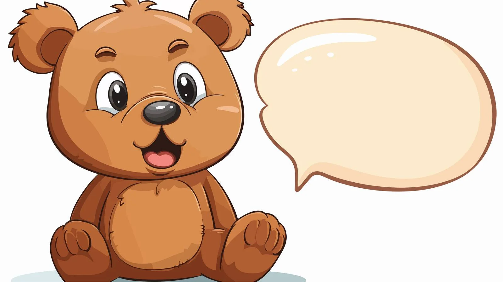 Colorful Cartoon Teddy Bear with Speech Bubble — free download from Dotvec