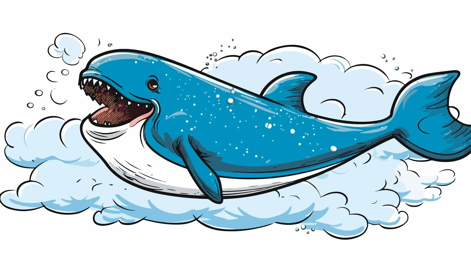 Cartoon Whale Speech Bubble Illustration — free download from Dotvec