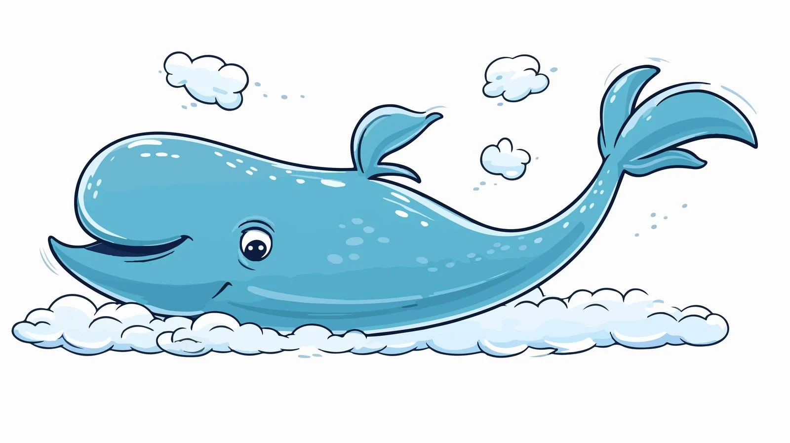 Whimsical Cartoon Whale Spouting Speech Bubble — free download from Dotvec