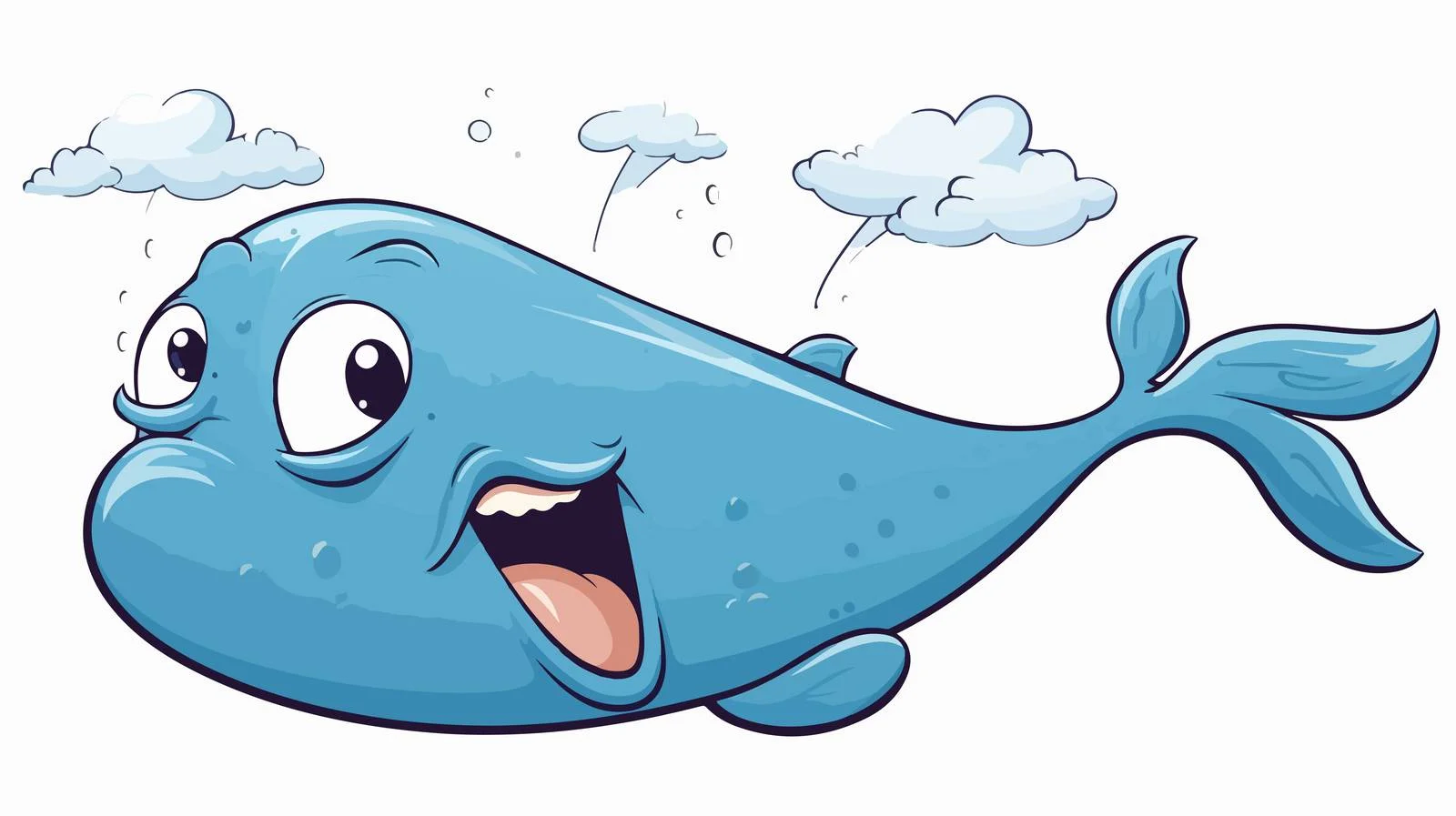 Whimsical Cartoon Whale Spouting — free download from Dotvec