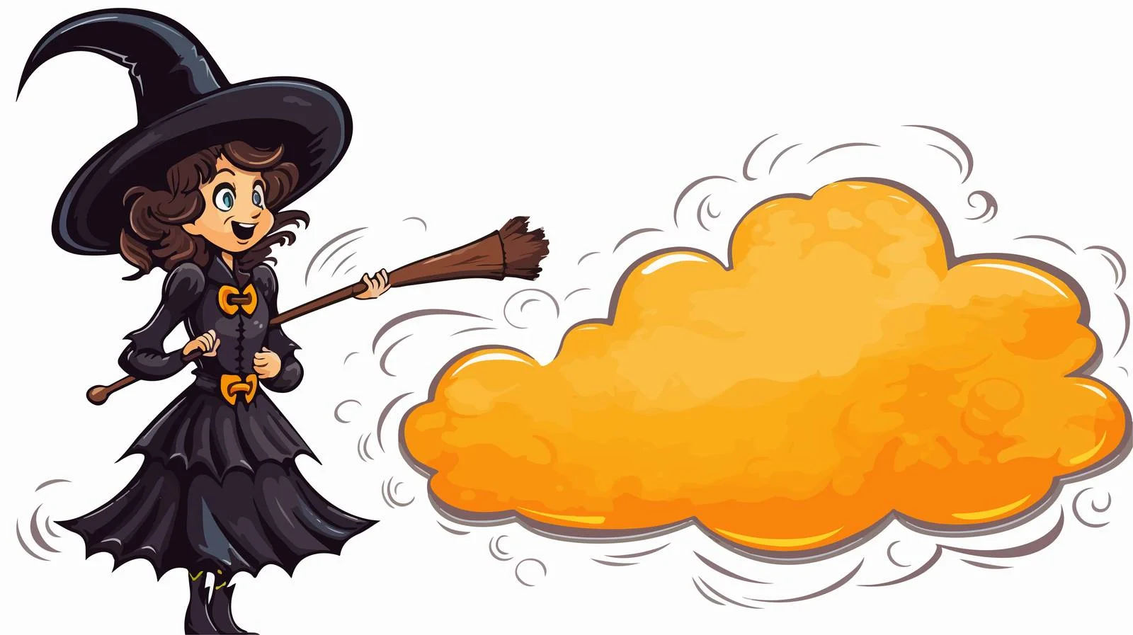Enchanted Witch Cartoon Illustration — free download from Dotvec