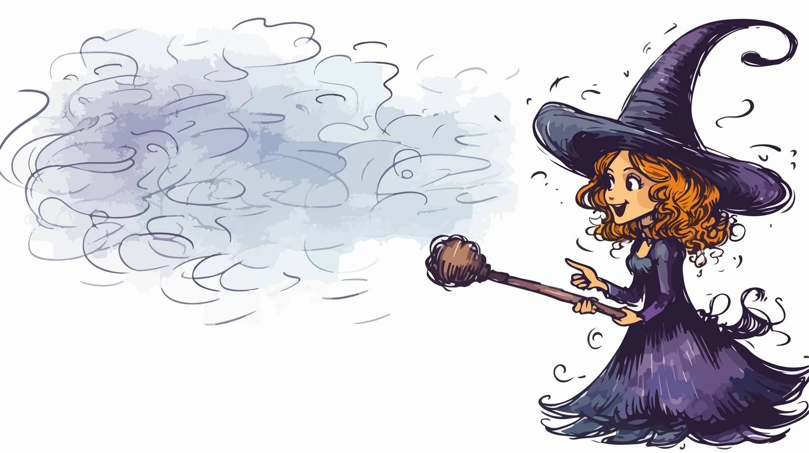 Cartoon Witch Speech Bubble Illustration — free download from Dotvec