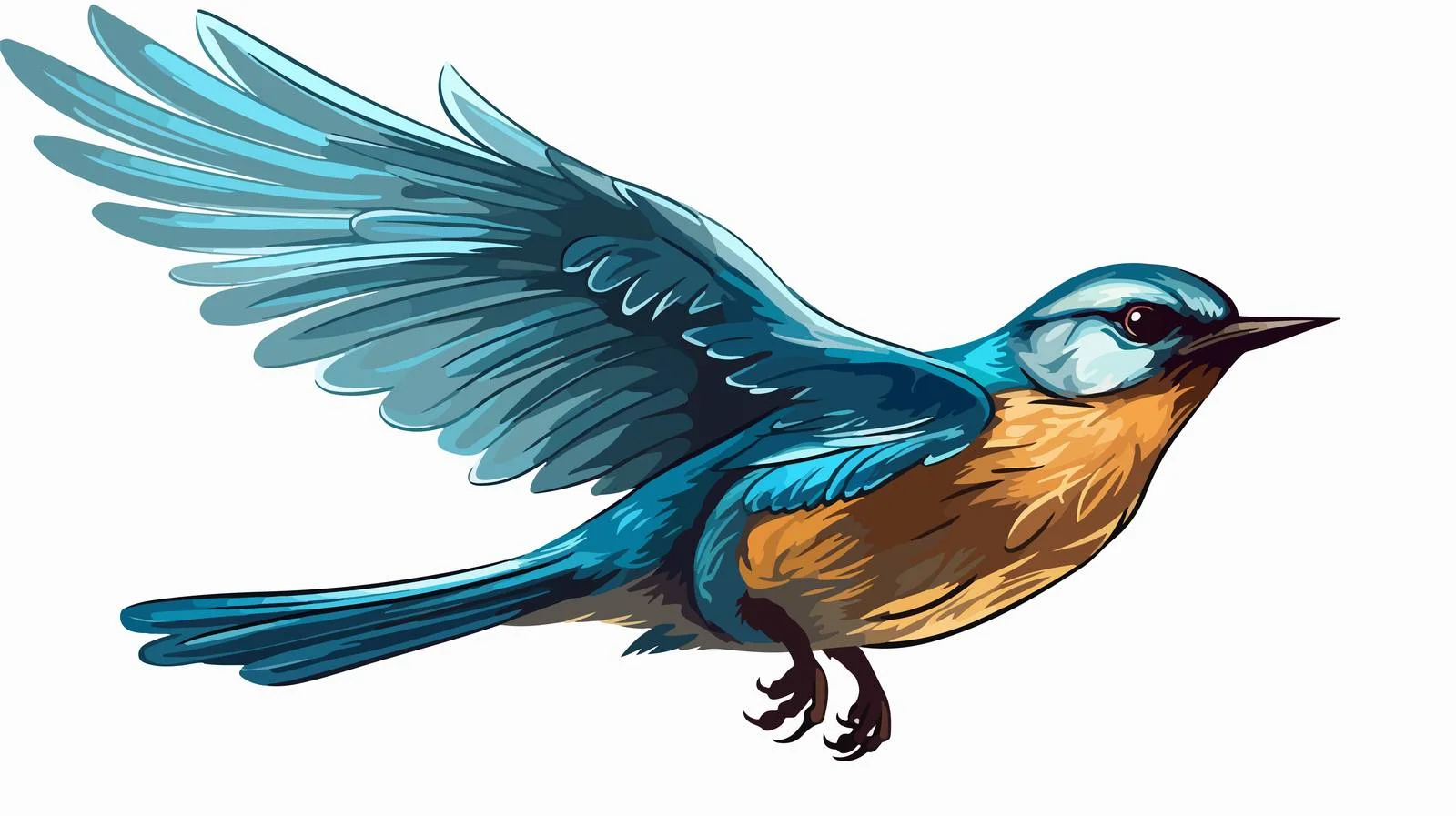 Colorful Cartoon Bird in Flight Vector — free download from Dotvec