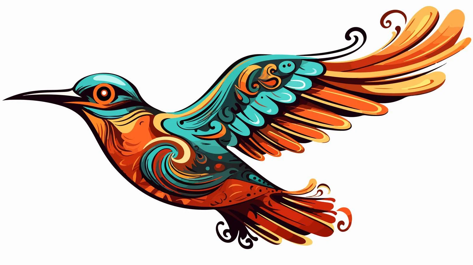 Whimsical Flying Bird Vector Illustration — free download from Dotvec