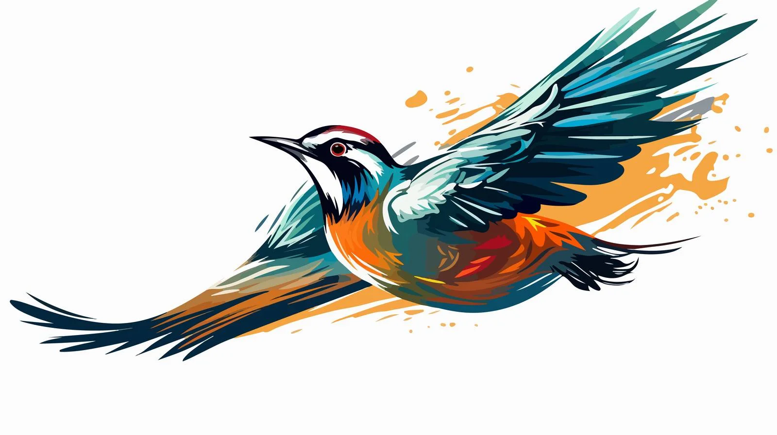 Whimsical Cartoon Bird in Flight — free download from Dotvec