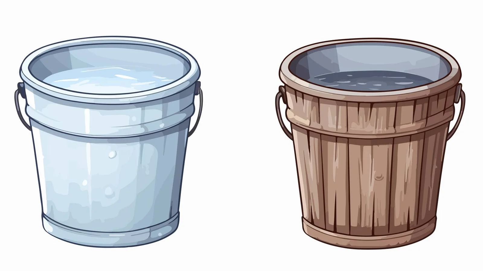 Cartoon Water Bucket Illustration — free download from Dotvec