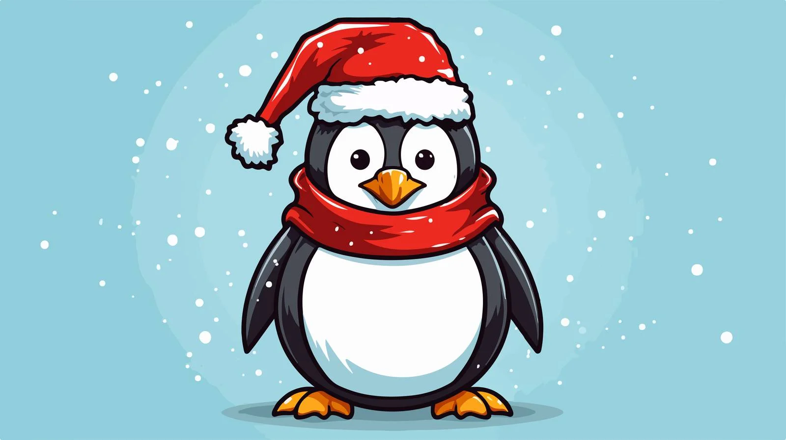 Christmas Penguin Illustration — free download from Dotvec