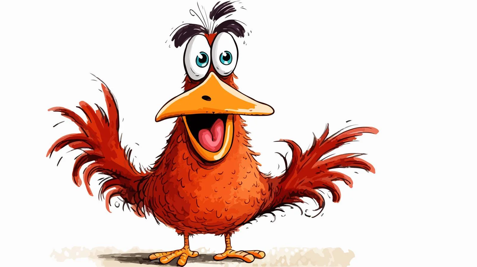 Confused Chicken Cartoon Illustration — free download from Dotvec