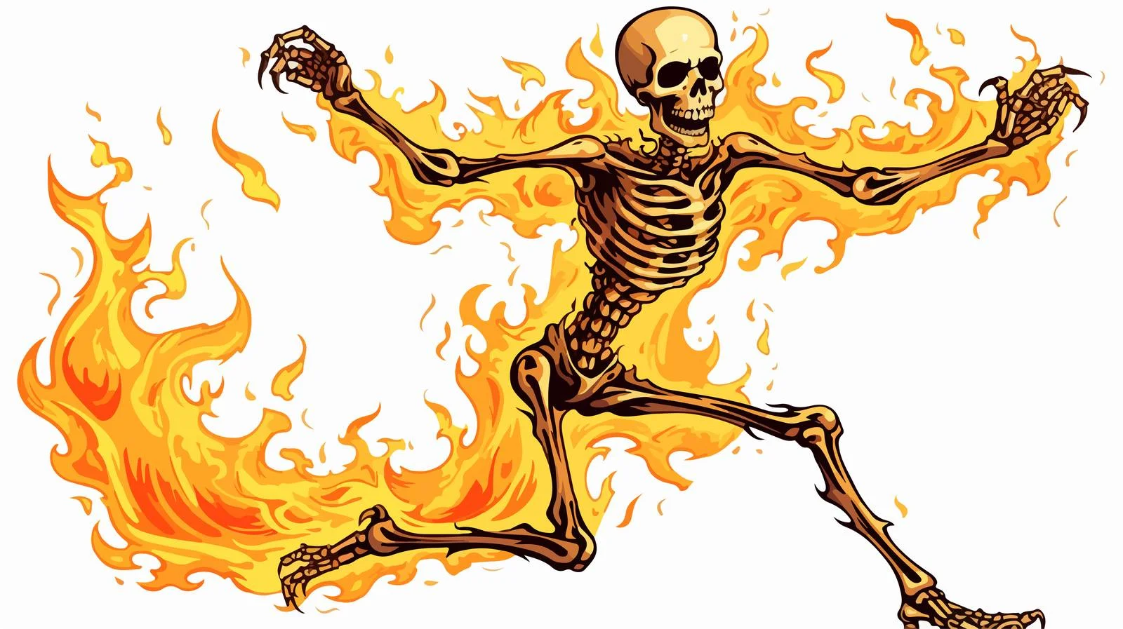 Cartoon Flaming Skeleton Dance — free download from Dotvec