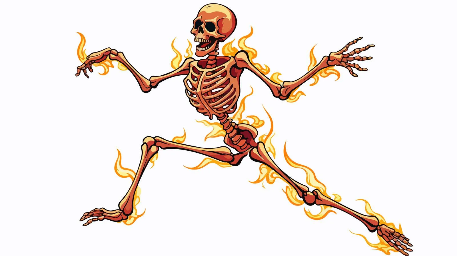 Dancing Flaming Death Skeleton — free download from Dotvec