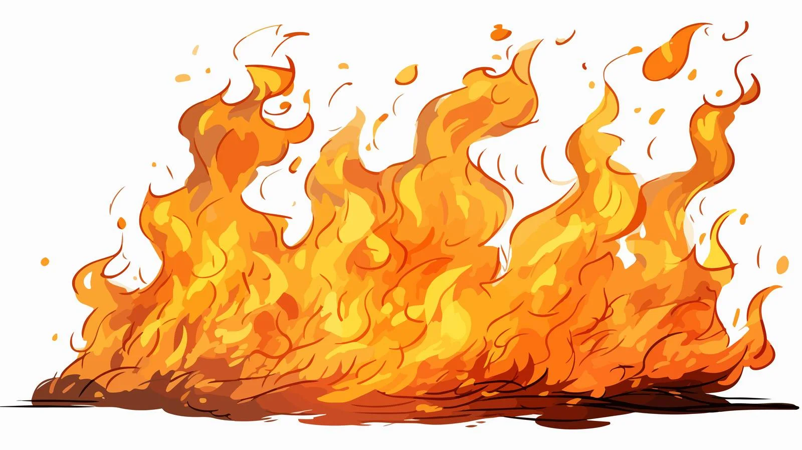 Textured Cartoon Fire Vector Illustration — free download from Dotvec