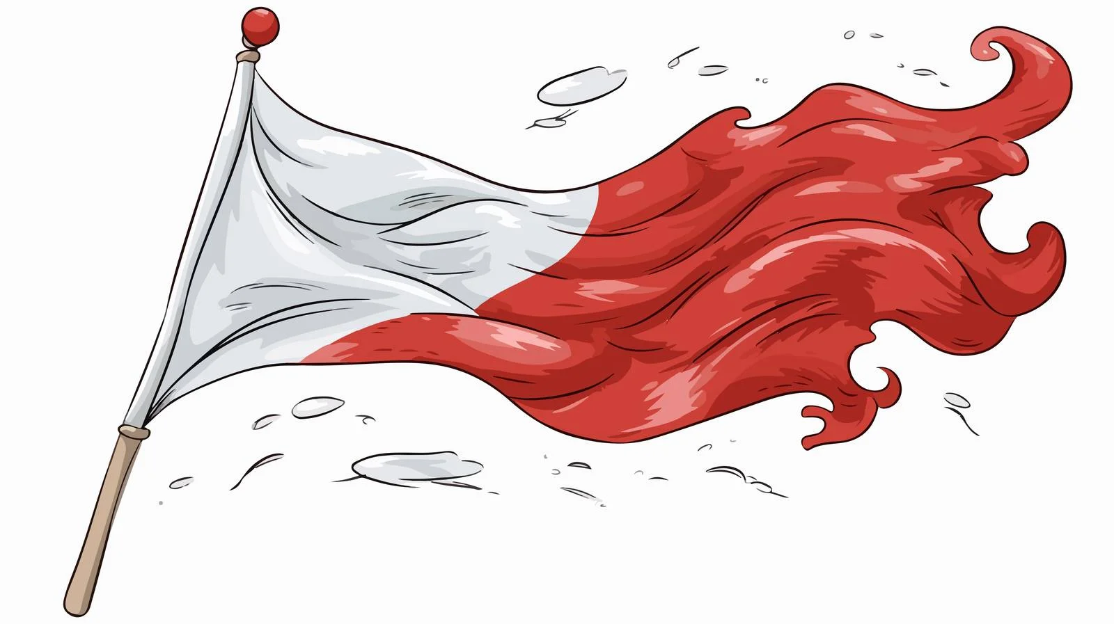 Blowing Cartoon Flag Illustration — free download from Dotvec