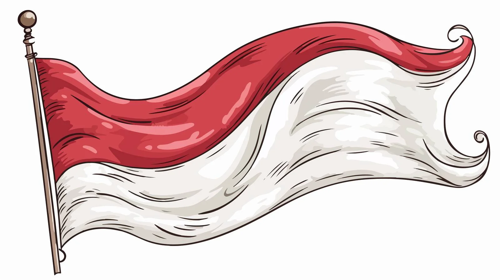 Cartoon Flag Blowing in Wind Illustration — free download from Dotvec
