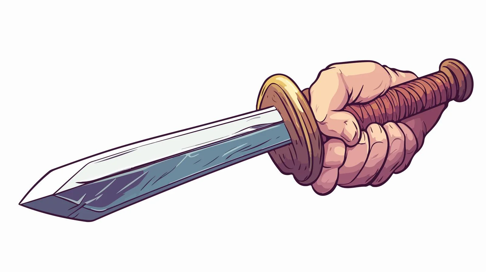 Cartoon Hand with Sword Illustration — free download from Dotvec