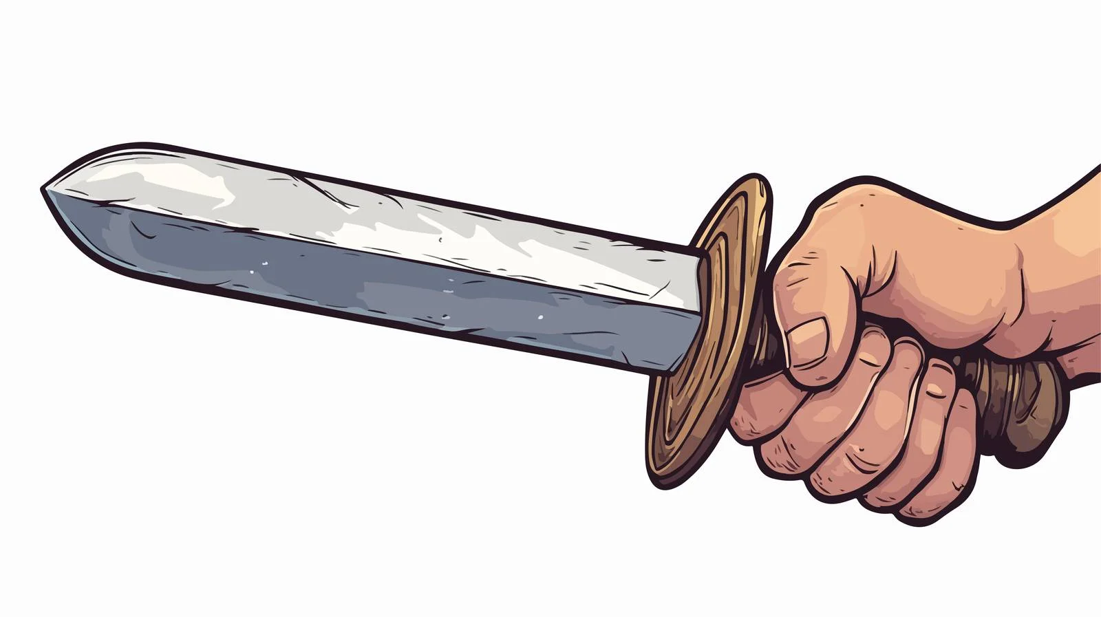 Cartoon Hand Holding Sword Illustration — free download from Dotvec