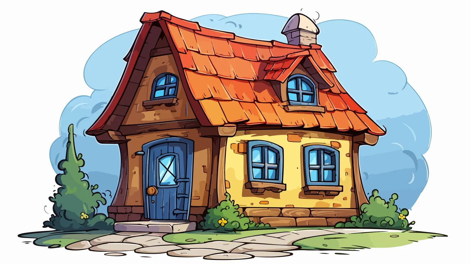 Whimsical Cartoon House Illustration — free download from Dotvec