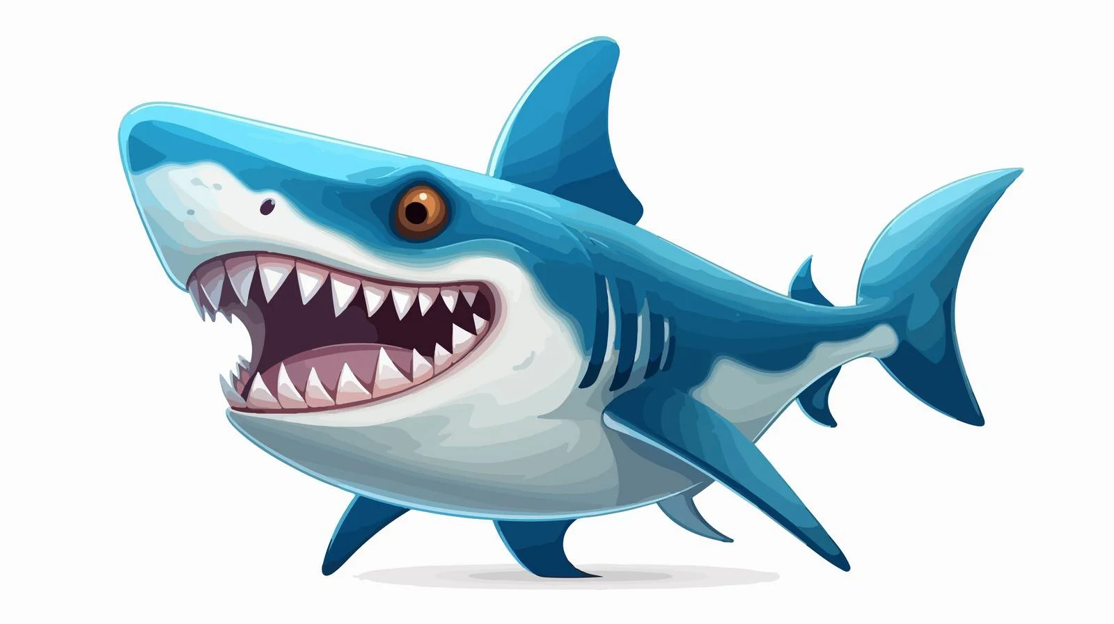 Playful Cartoon Laughing Shark Illustration — free download from Dotvec