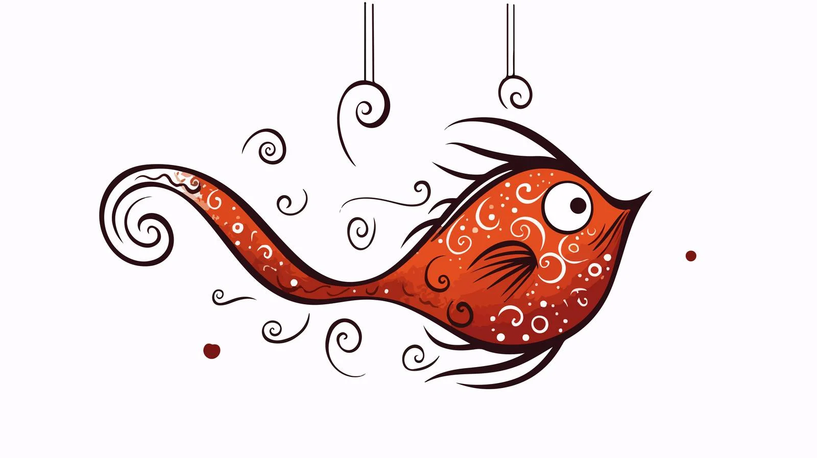 Cartoon Heart Fish Hook Illustration — free download from Dotvec