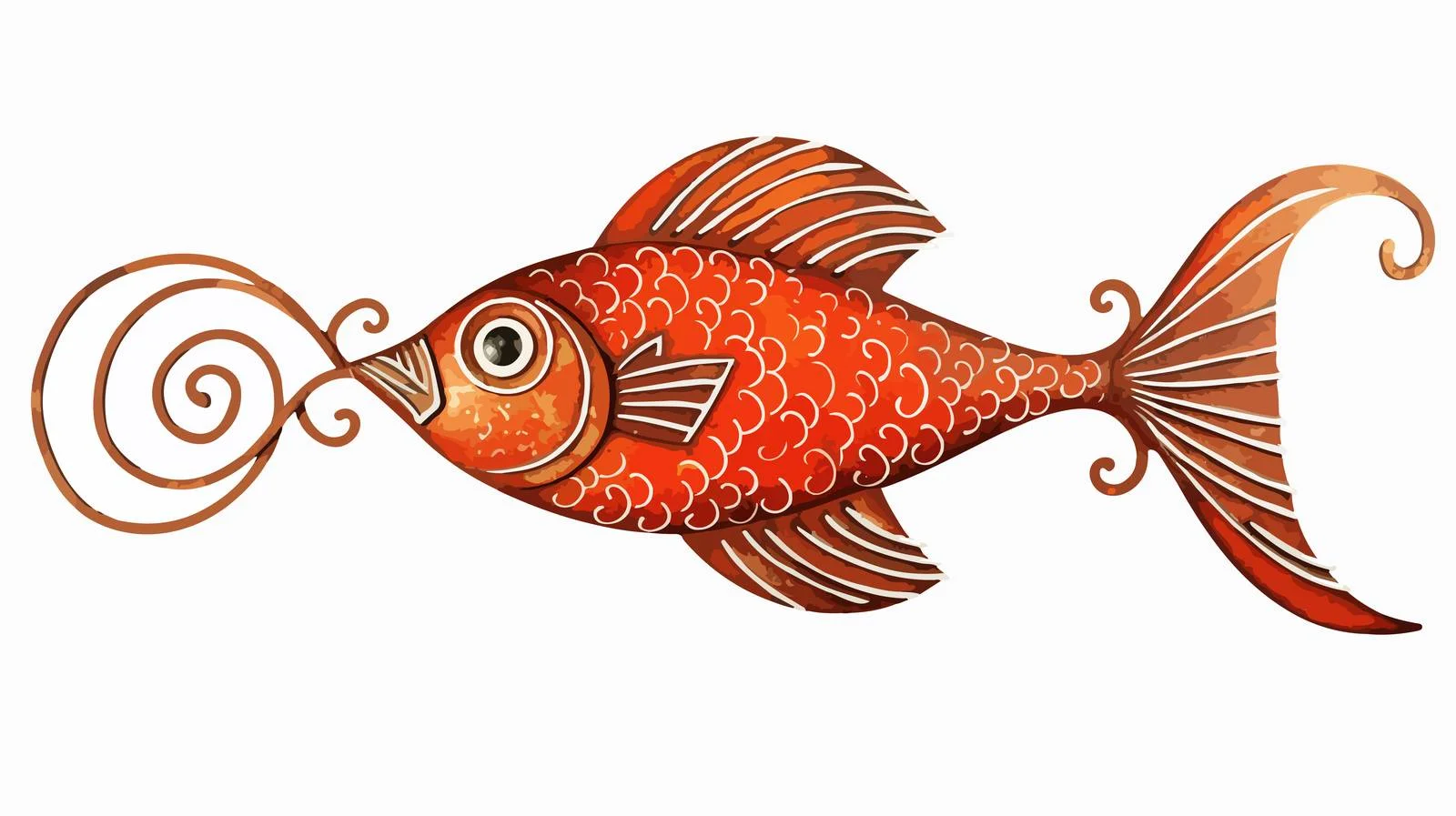 Love Heart Fish Hook Illustration — free download from Dotvec