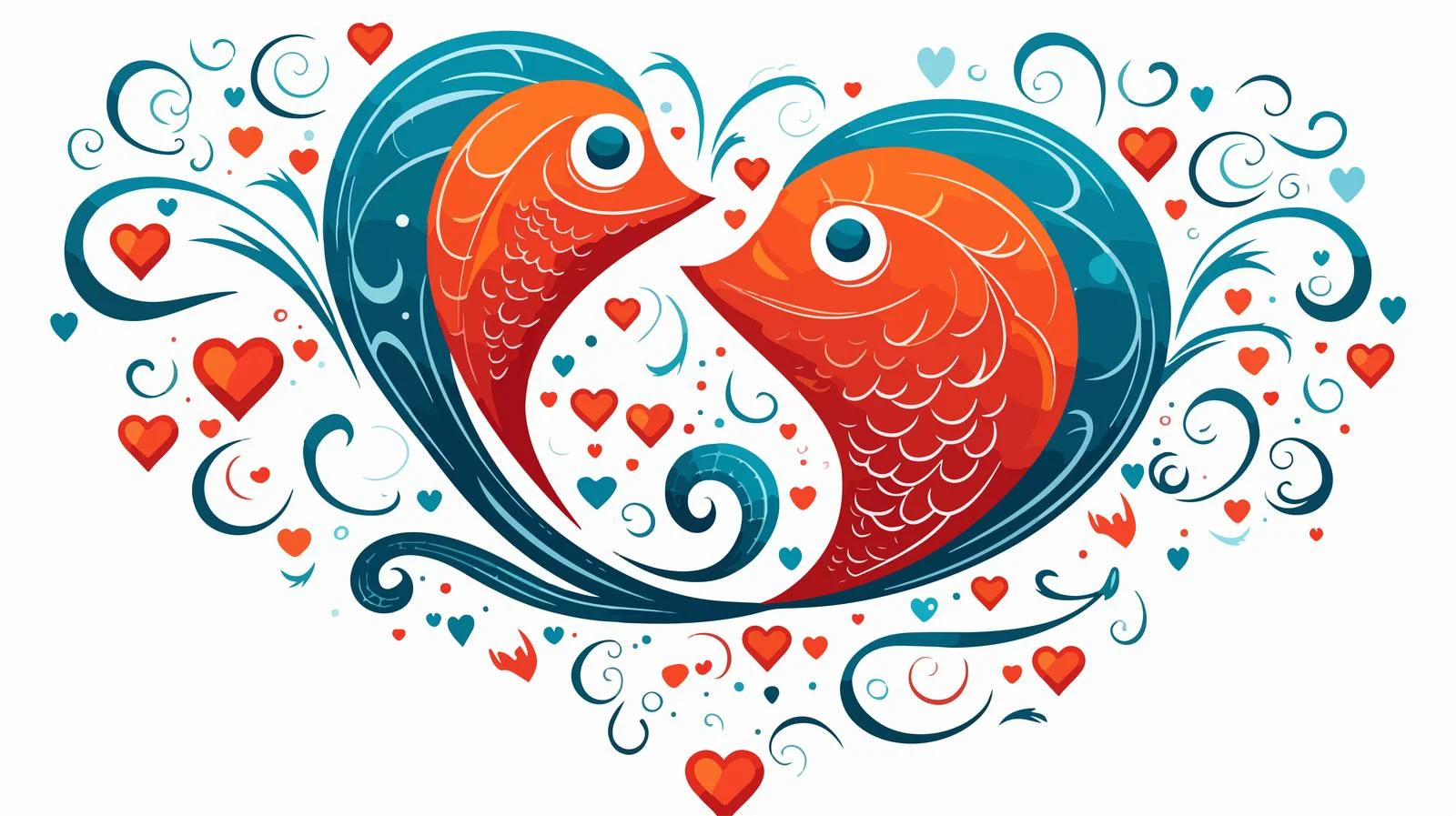 Love Heart Fish Hook Illustration — free download from Dotvec