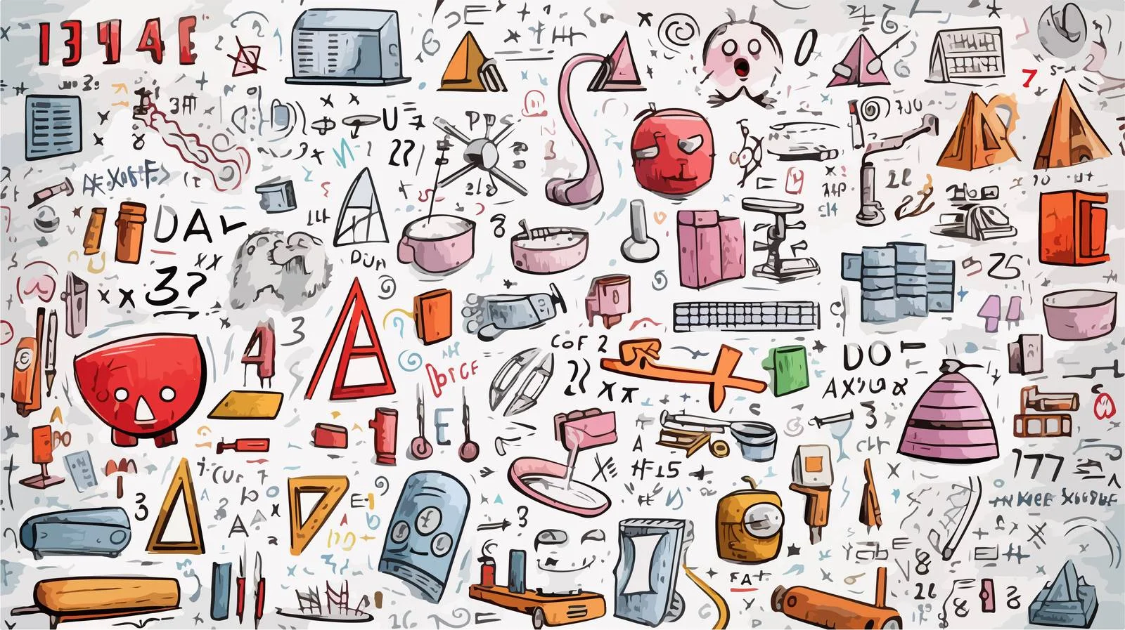 Cartoon Math Symbols Vector Illustration — free download from Dotvec