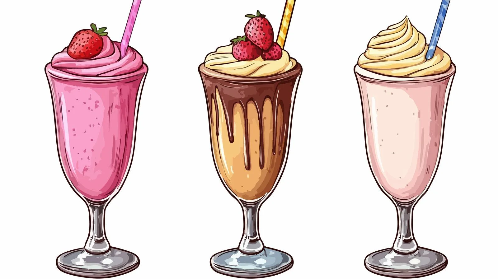 Cartoon Milkshake Stock Vector Illustration — free download from Dotvec