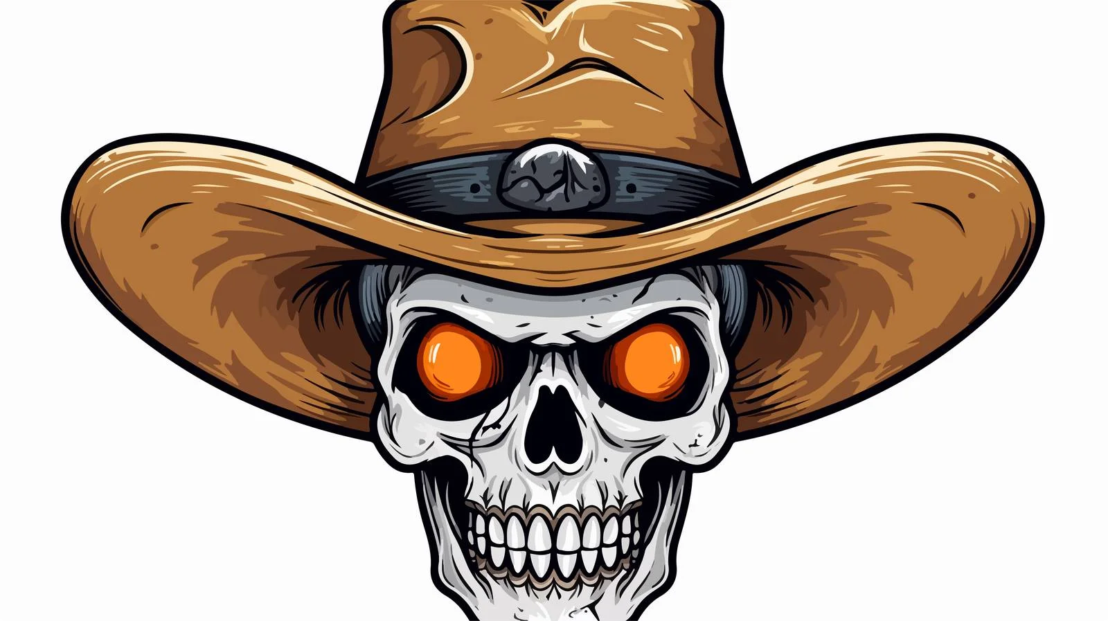 Cartoon skull wearing hat illustration — free download from Dotvec