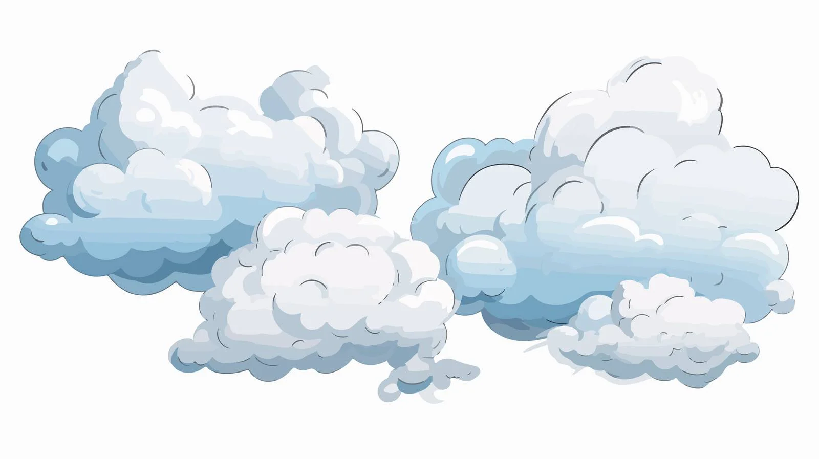 Whimsical Smoke Clouds Vector Illustration — free download from Dotvec