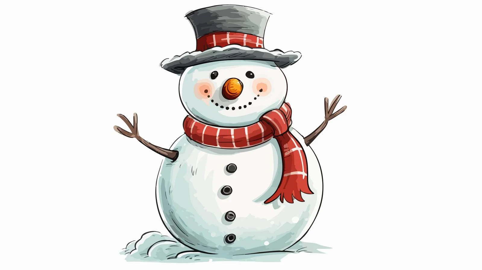 Whimsical Snowman Illustration — free download from Dotvec