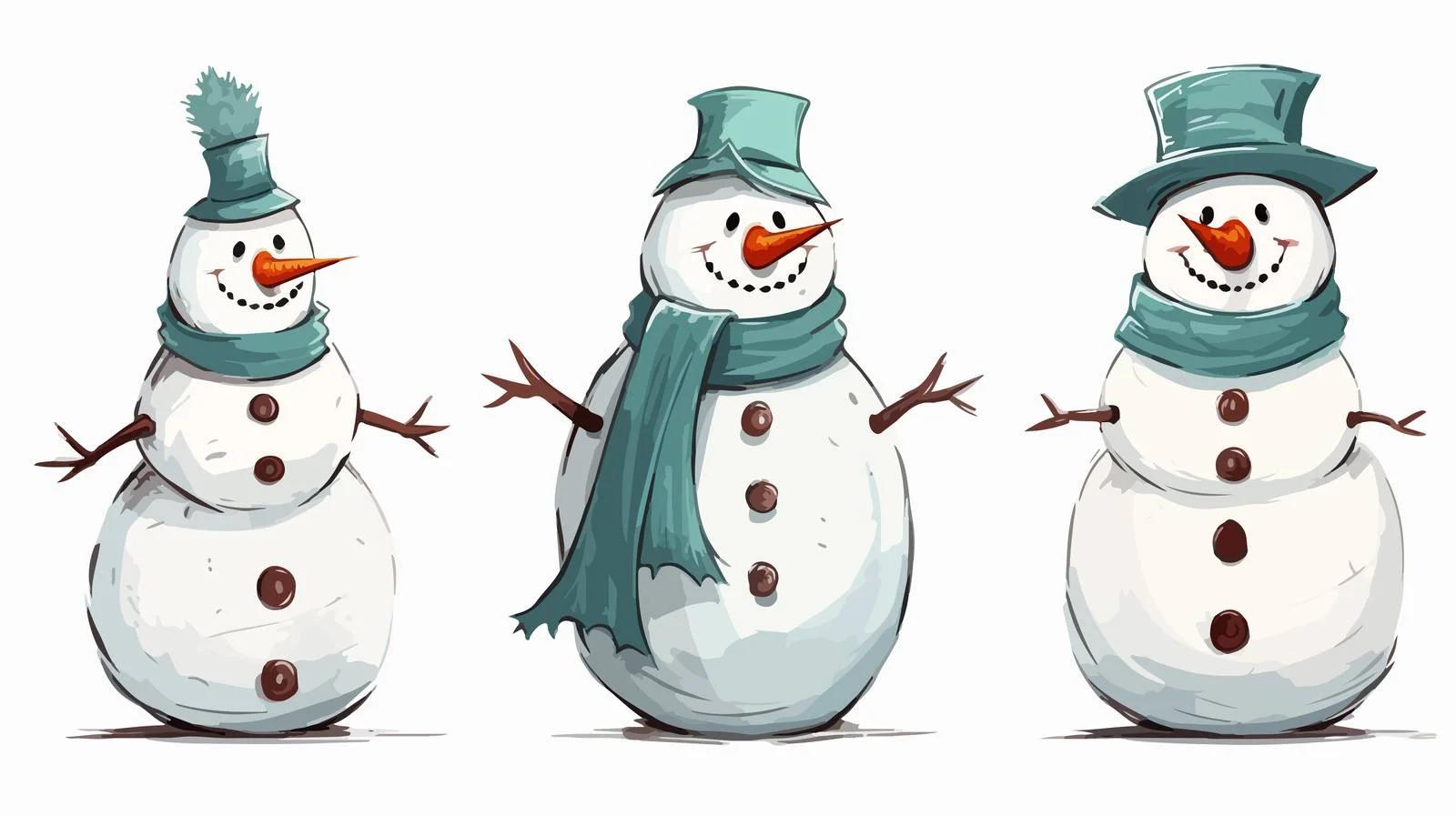 Whimsical Snowman Illustration — free download from Dotvec