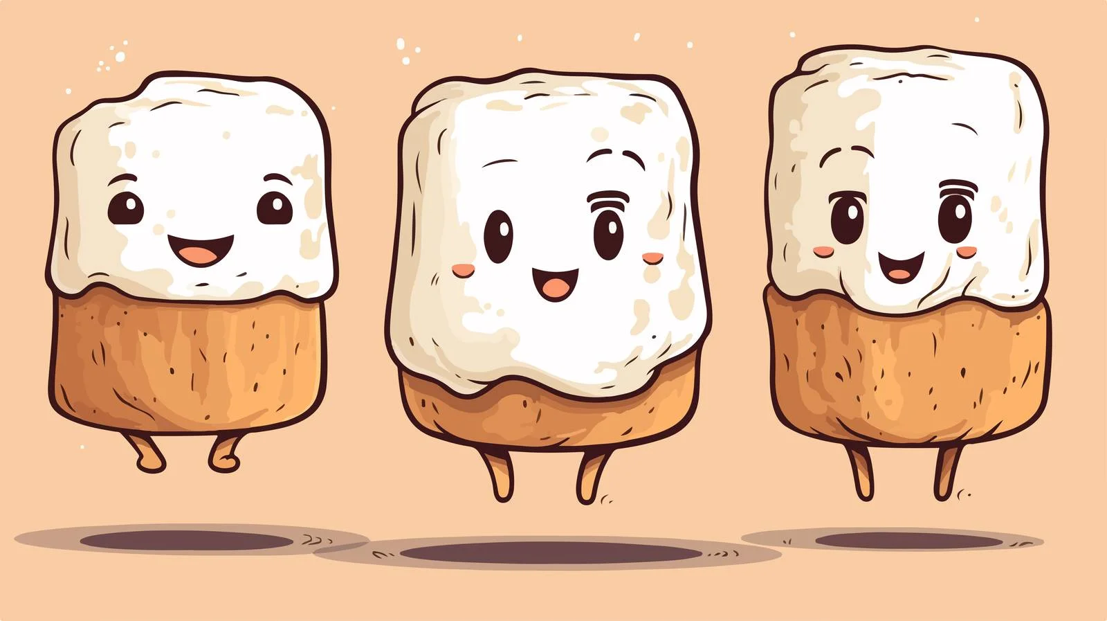 Cartoon Toasted Marshmallow Illustration — free download from Dotvec