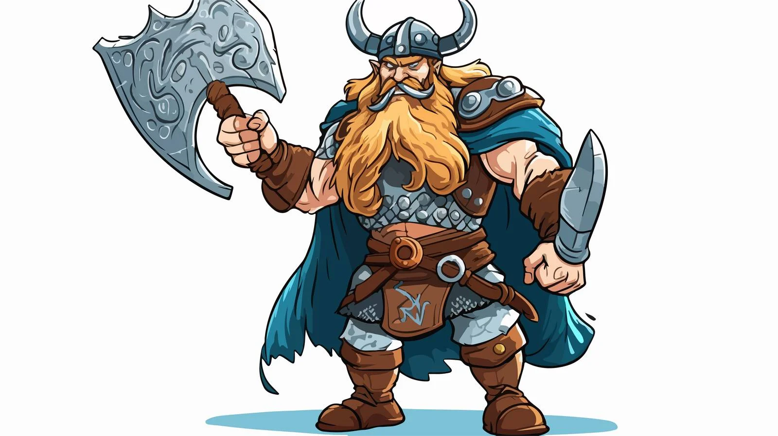 Viking Warrior Cartoon Illustration — free download from Dotvec