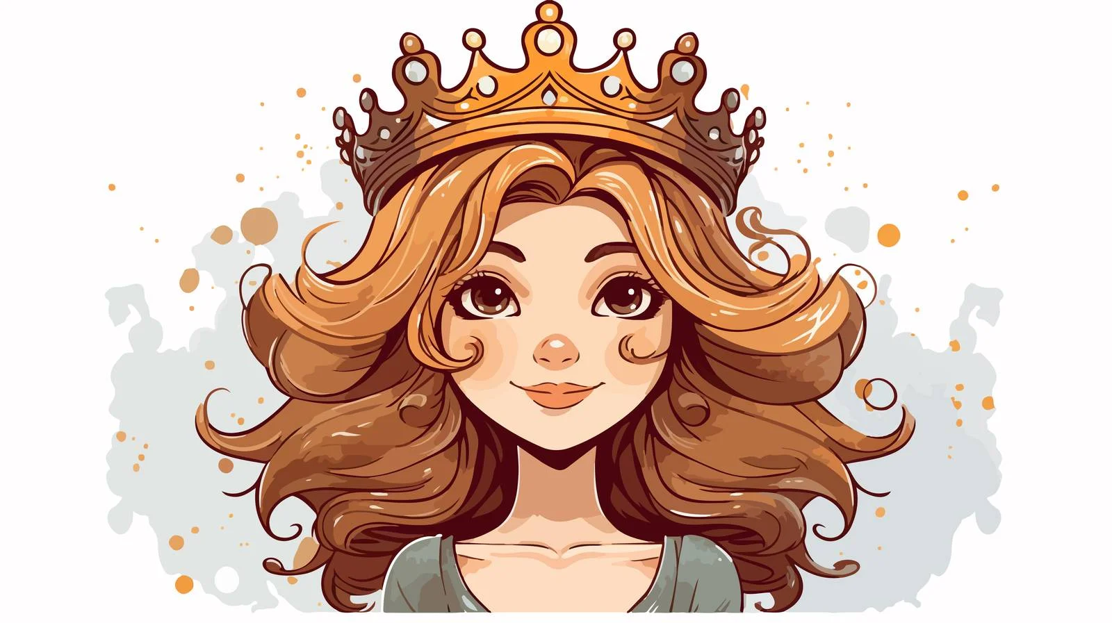 Quirky Cartoon Woman with Paper Crown — free download from Dotvec