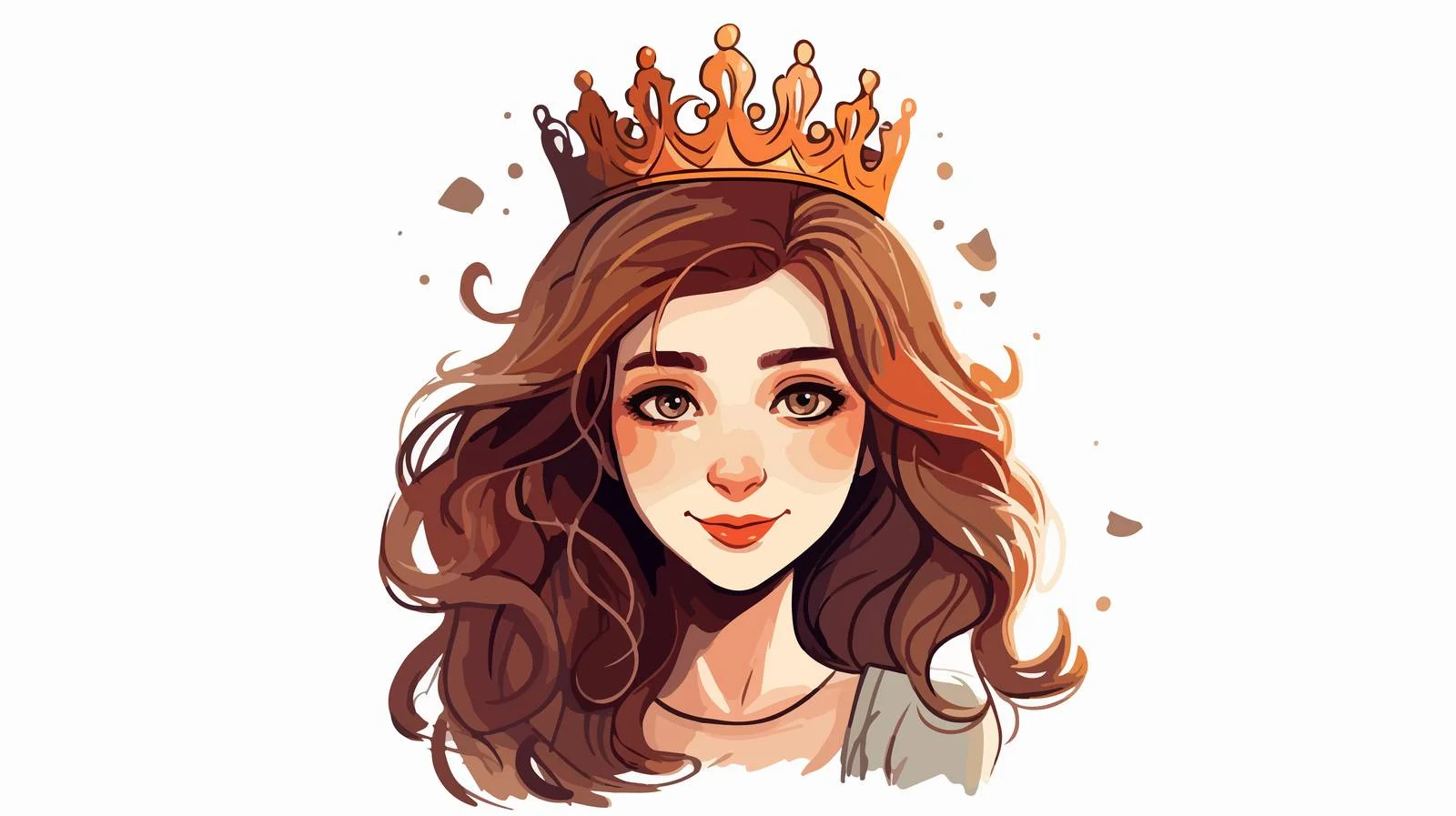 Whimsical Paper Crowned Cartoon Portrait — free download from Dotvec
