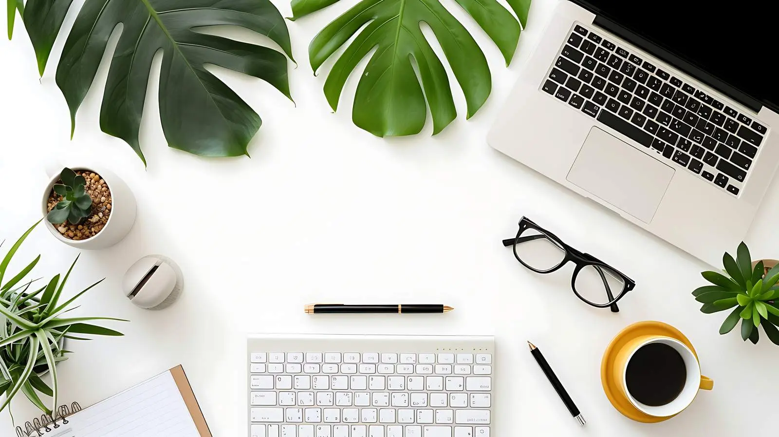 Freelancer Workspace Front View Mockup Template — free download from Dotvec