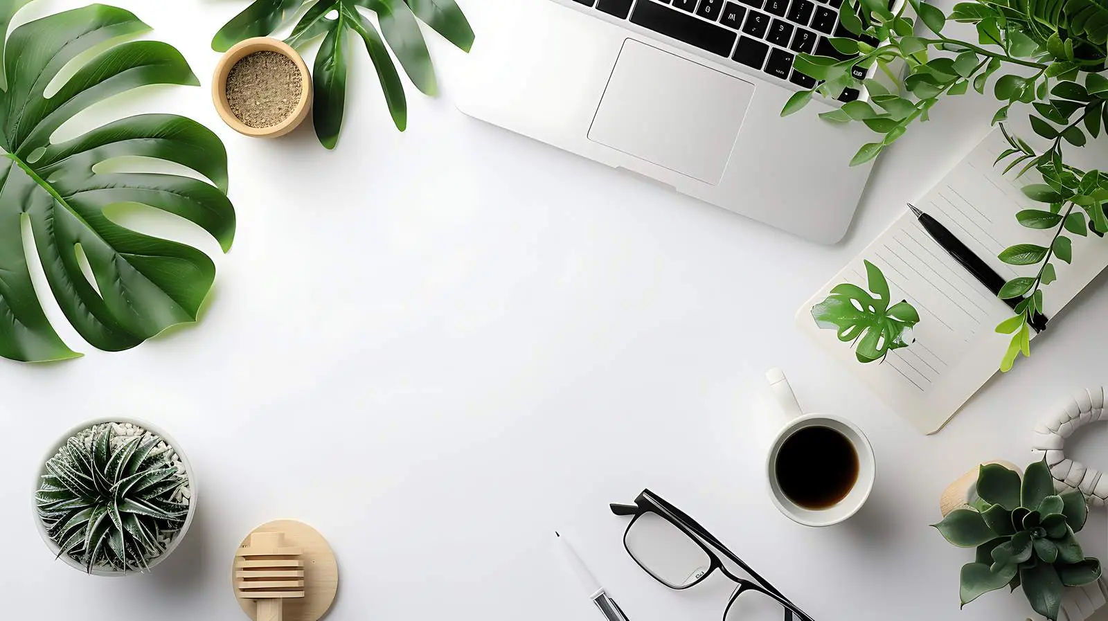 Freelancer Workspace Front View Mockup Template — free download from Dotvec