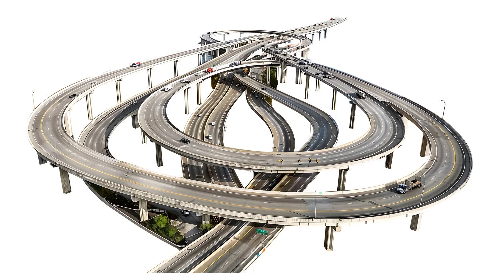 Milwaukee Freeway Interchange Isolated in White — free download from Dotvec