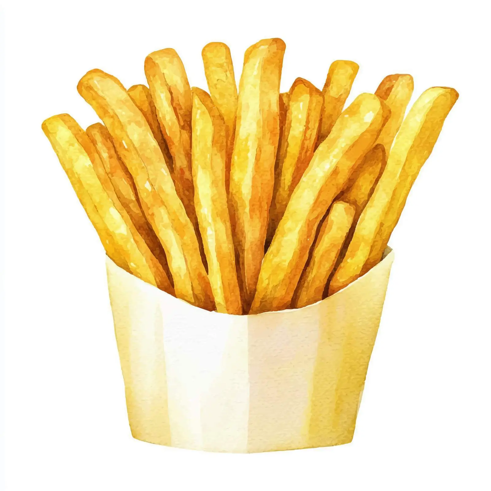 Isolated Watercolor Illustration of French Fries — free download from Dotvec