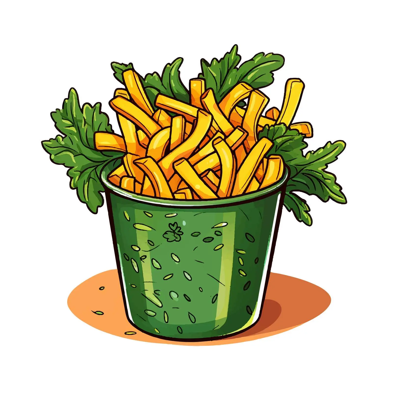 French Fries with Spinach and Sauce – free healthy lunch image from Dotvec