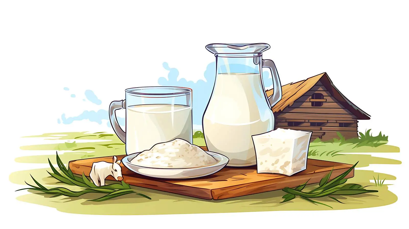 Farm Milk Carton Table Scene — free download from Dotvec
