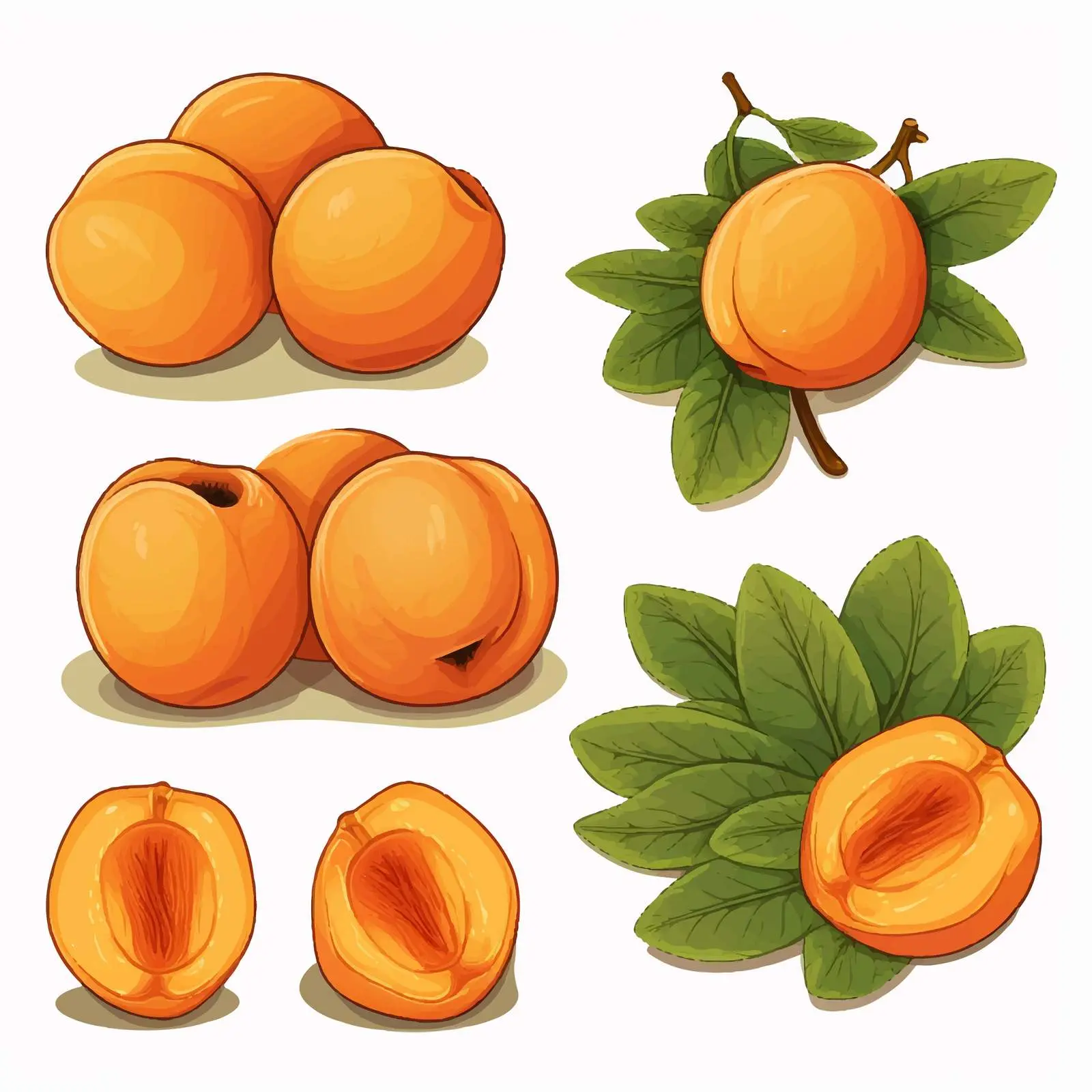 Vintage Drawing of Fresh Apricots and Leaf — free download from Dotvec
