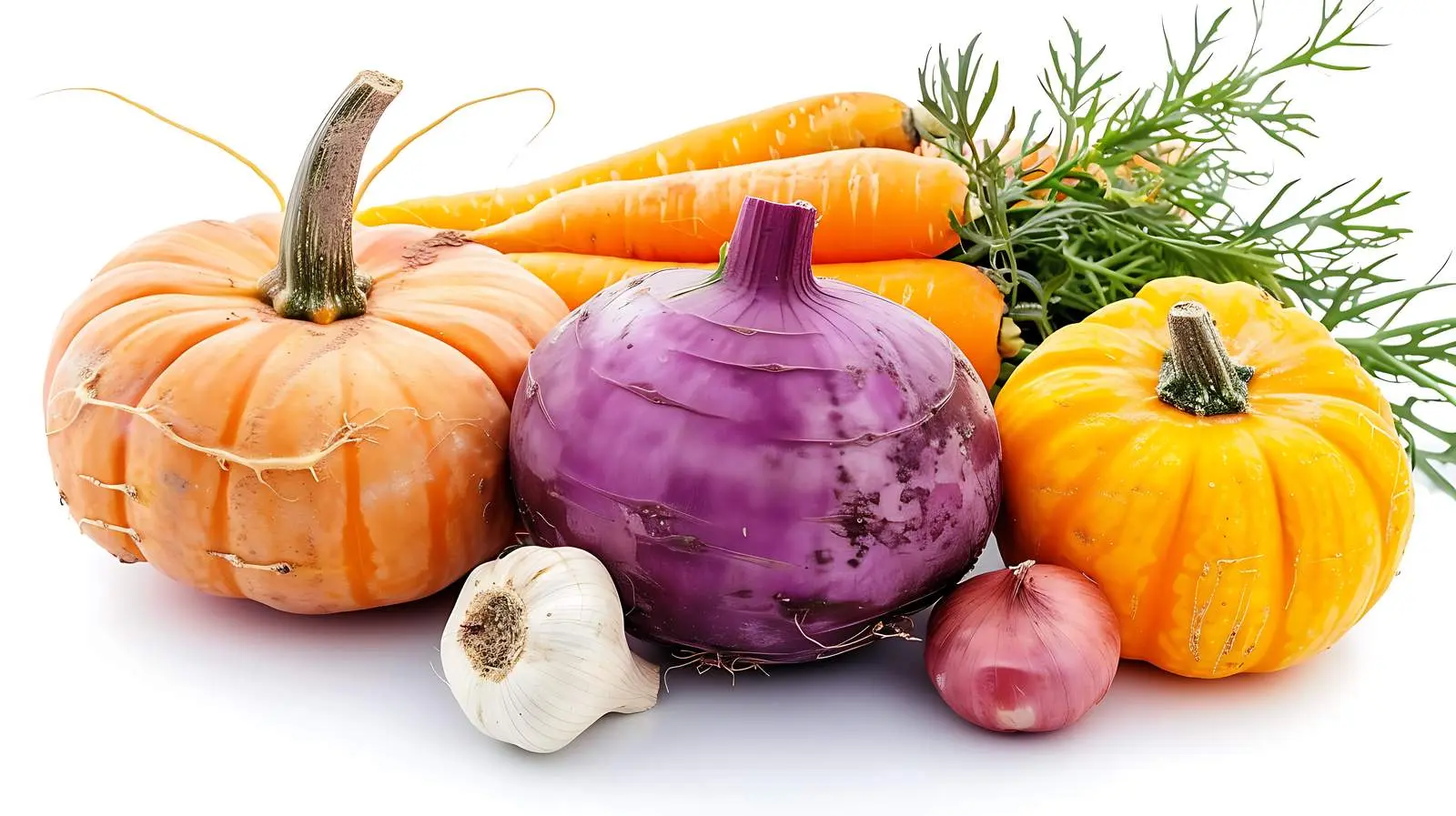 Fresh Autumn Vegetables Isolated on White Background – free veggies image from Dotvec