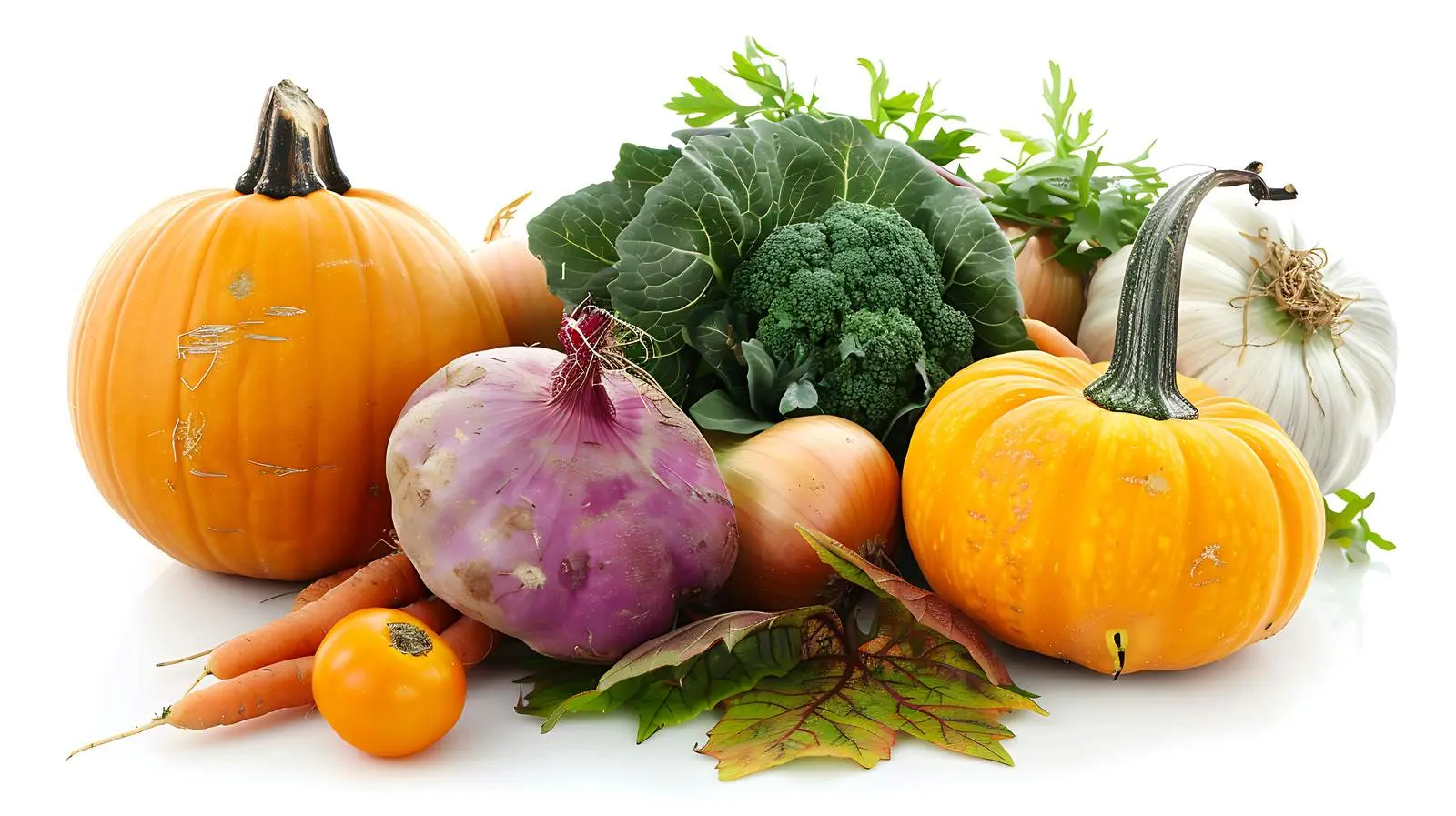 Fresh Autumn Vegetables on White Background – free natural ingredients image from Dotvec