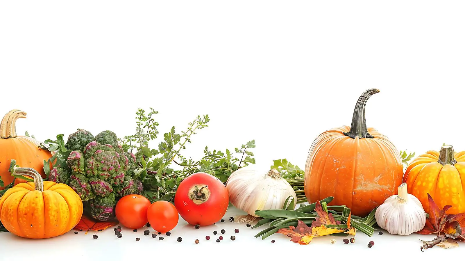 Fresh Autumn Vegetables on White Background — free download from Dotvec