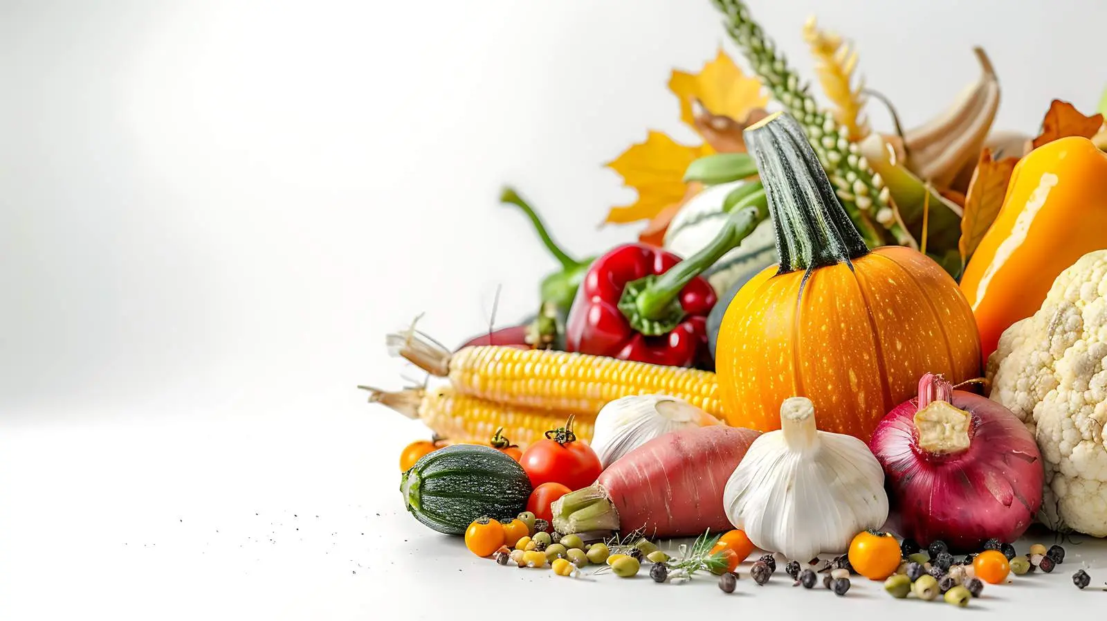 Fresh Autumn Vegetables on White Background — free download from Dotvec