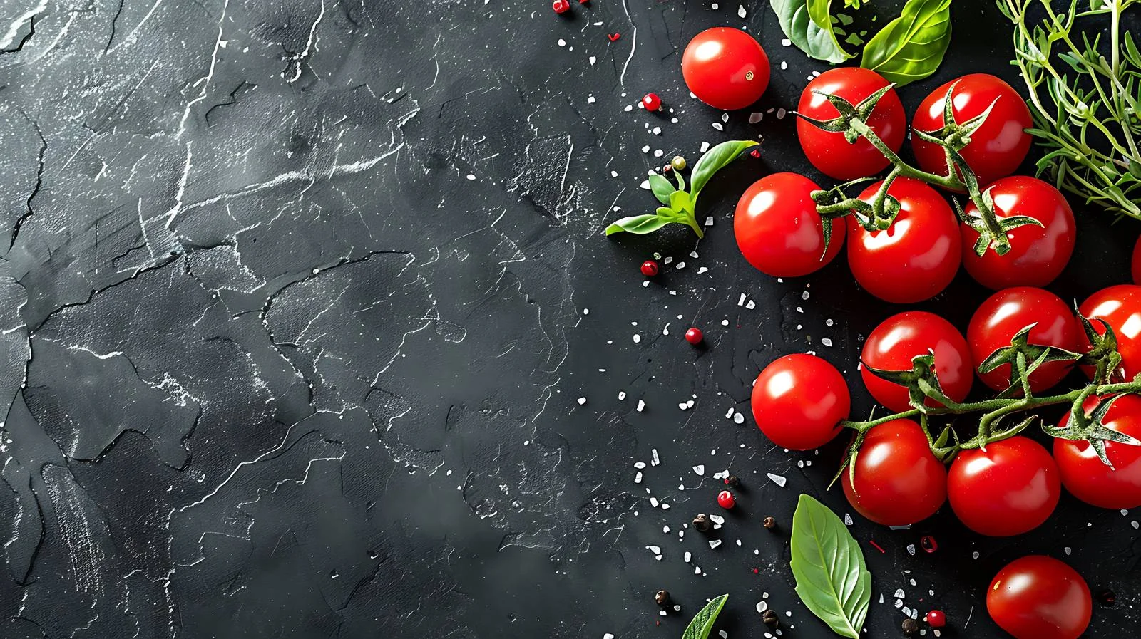 Vibrant Cherry Tomatoes on Black Background — free download from Dotvec