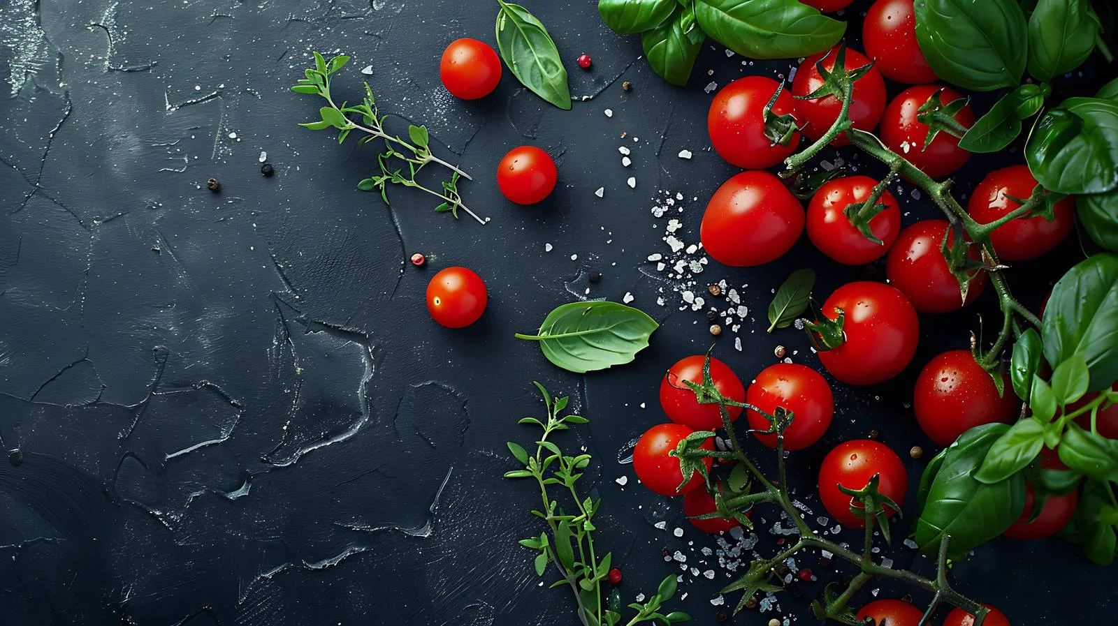 Vibrant Cherry Tomatoes on Black Background — free download from Dotvec