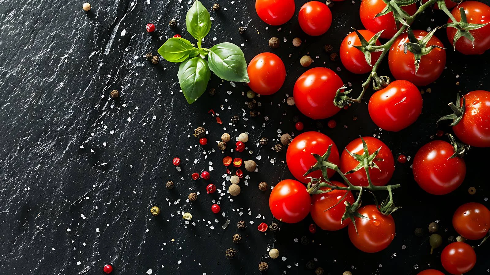 Vibrant Tomatoes on Black Background — free download from Dotvec
